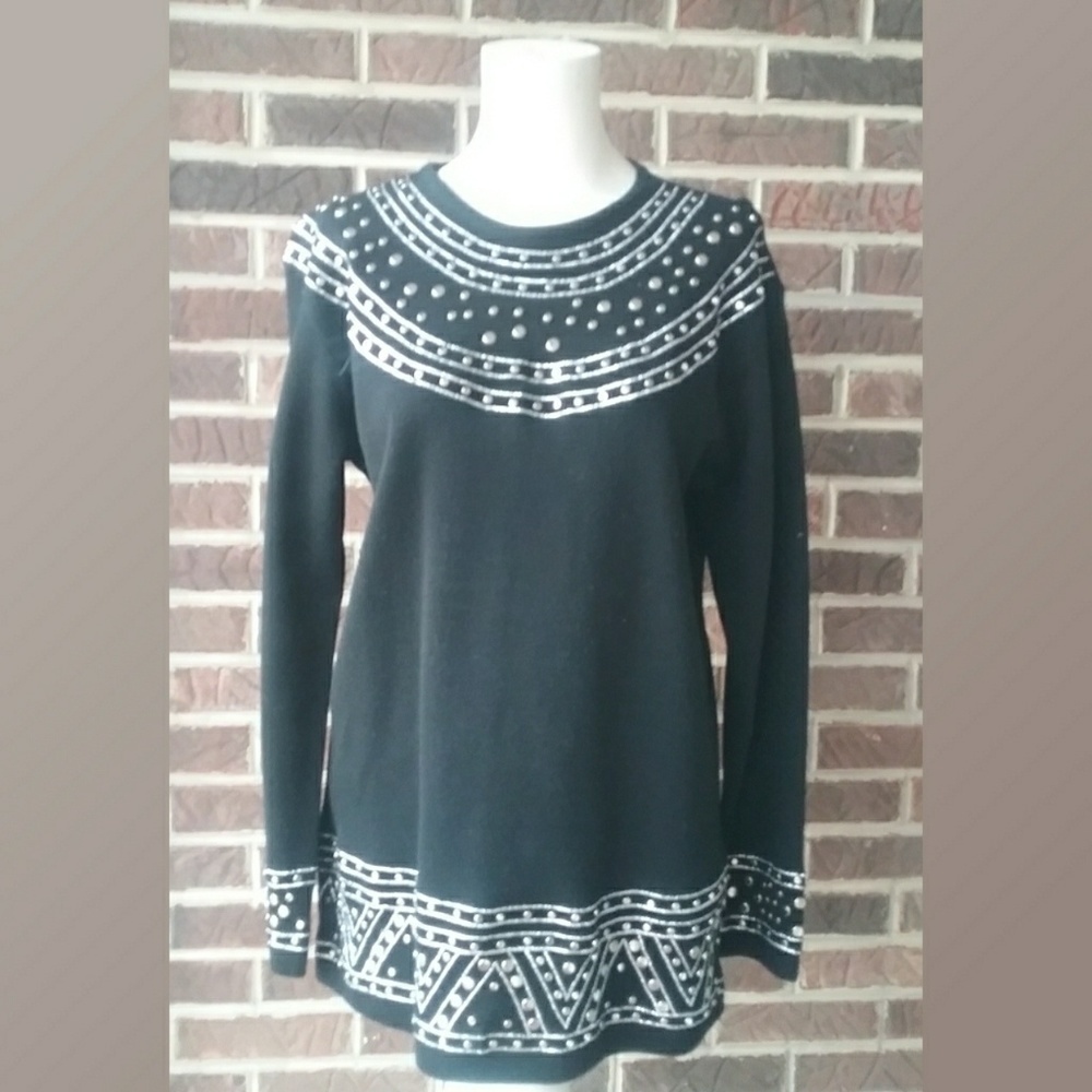 Outlander Vintage Sweater with Silver Metal Detail
